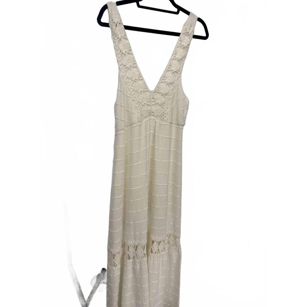 NEW MARIA PAVAN women's knit detailed dress in white